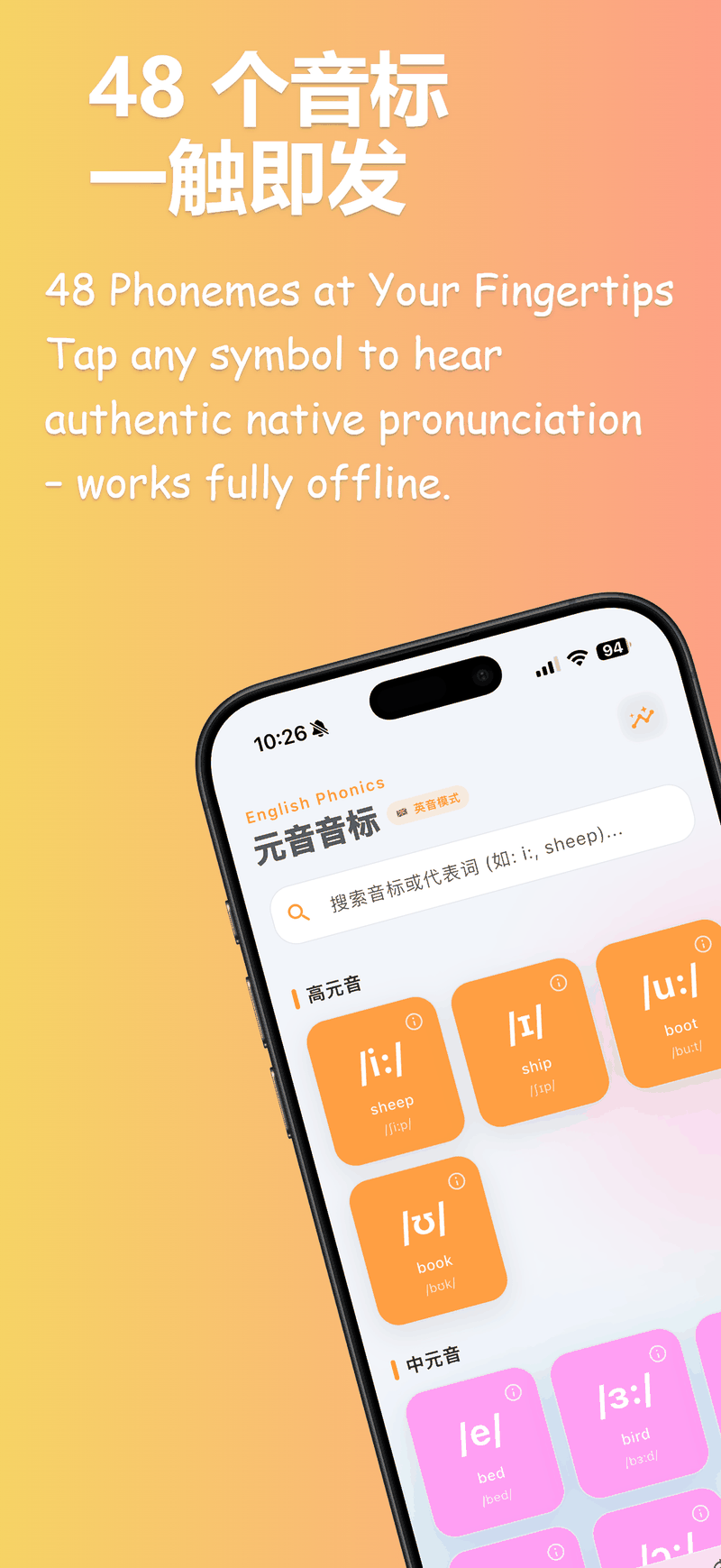 元音发音卡片海报